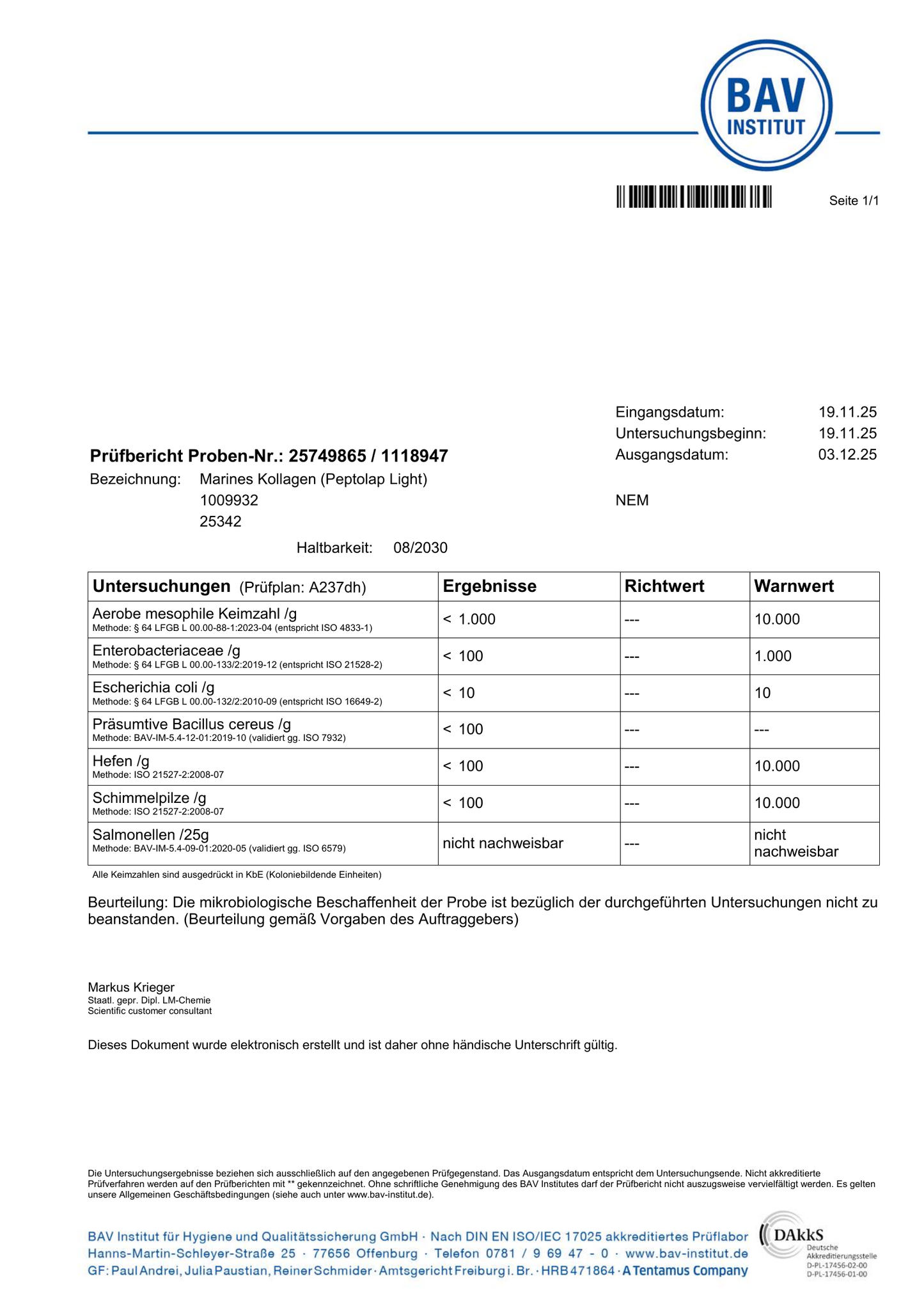 Marines Kollagen 400g